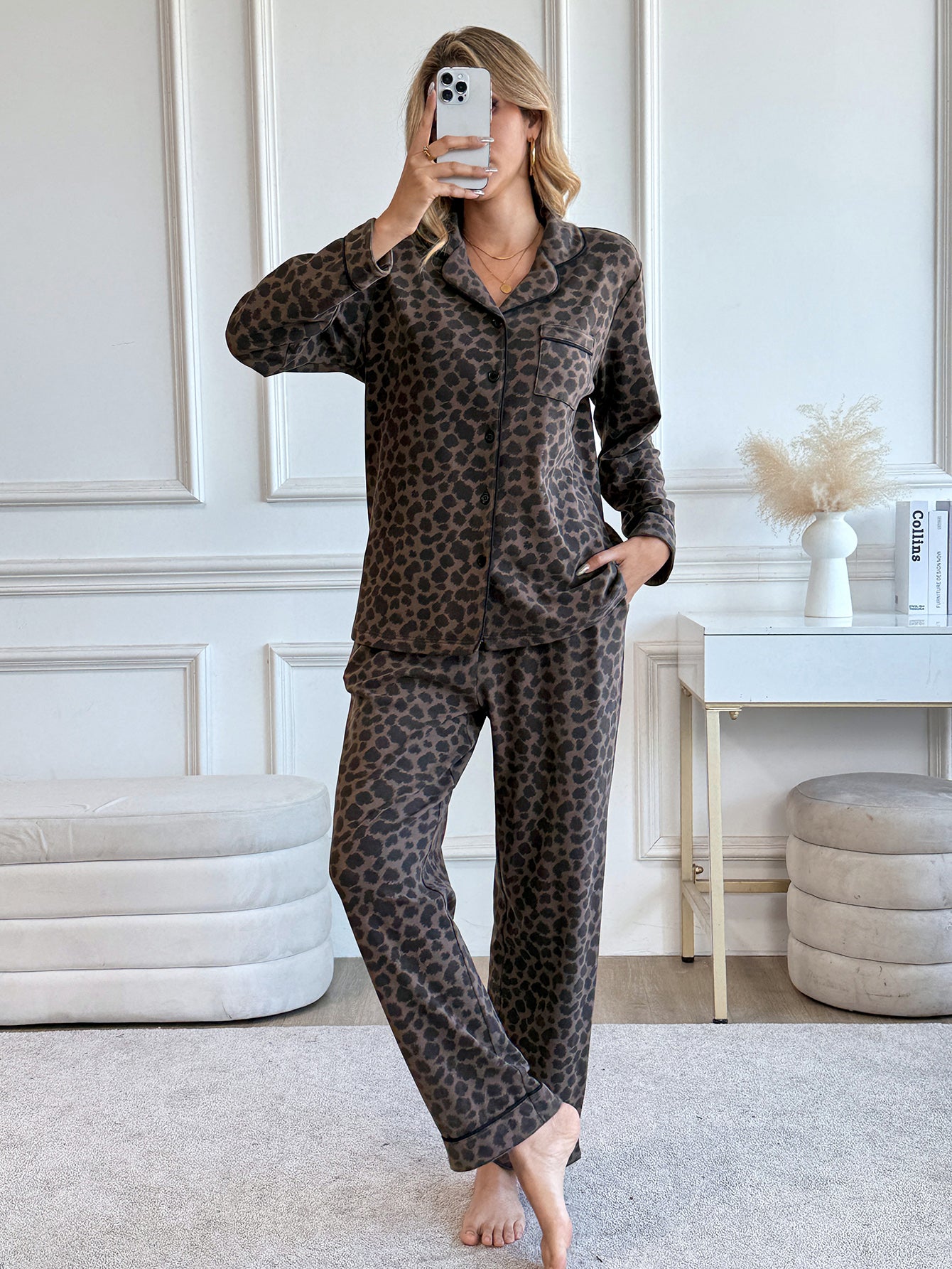 Pajamas Women's Long Sleeve Sleepwear Soft Button Down Loungewear Pjs Lounge Set Nightwear XS-XXL