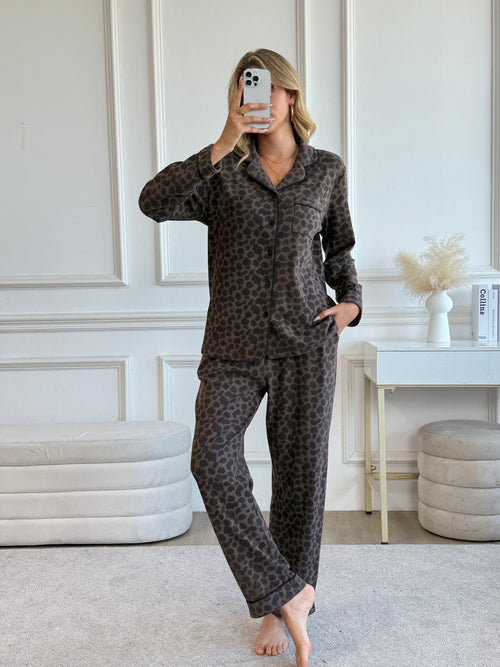 duomuxzs Pajamas Women's Long Sleeve Sleepwear Soft Button Down Loungewear Pjs Lounge Set Nightwear XS-XXL