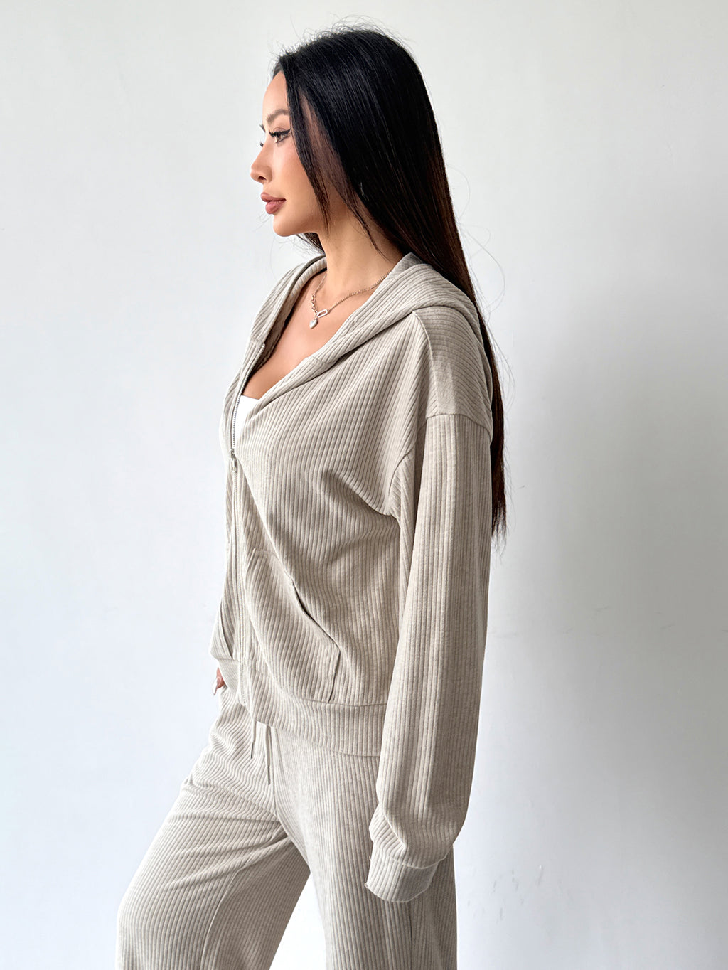 Women 2 Piece Sets Hoodie Sweatsuits Zip Lounge Travel Tracksuit