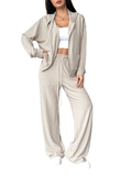 Women 2 Piece Sets Hoodie Sweatsuits Zip Lounge Travel Tracksuit